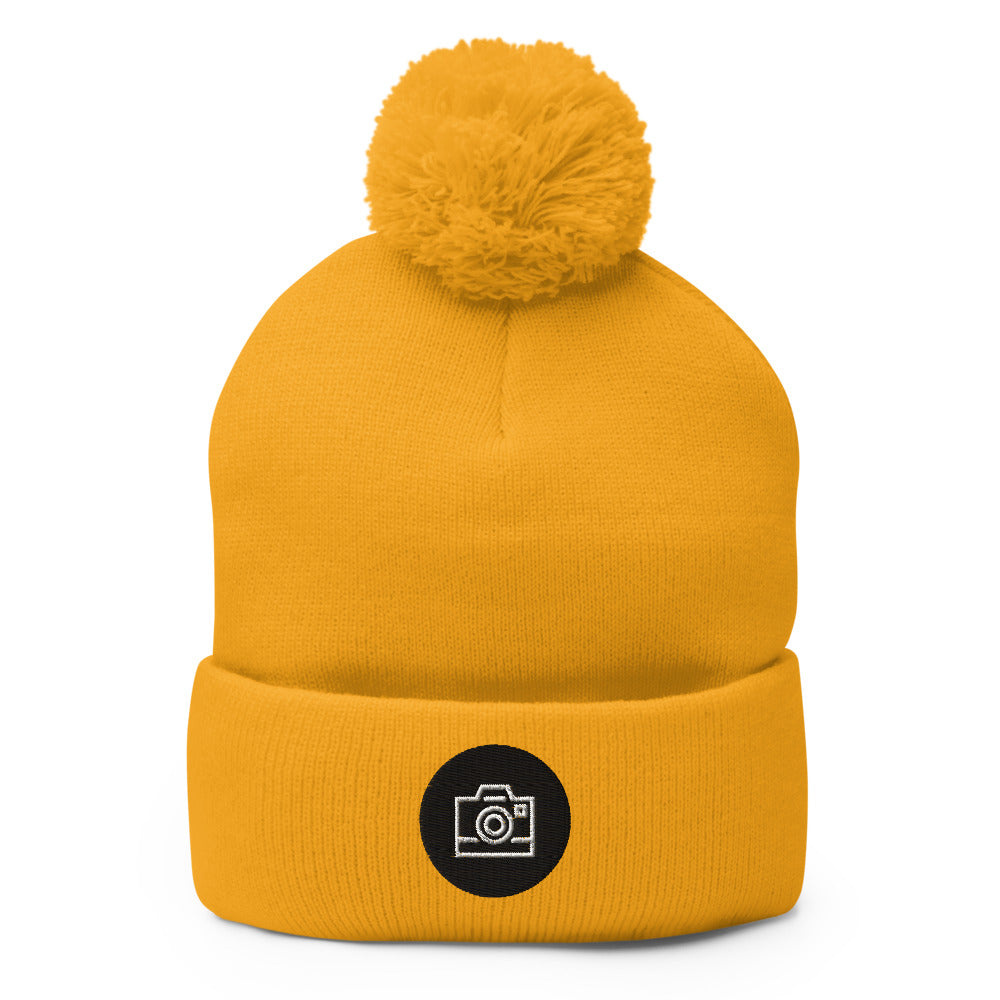 Camera Pom-Pom Beanie