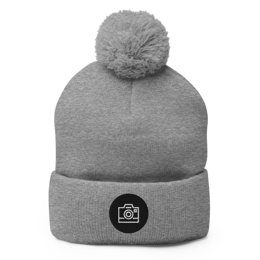 Camera Pom-Pom Beanie