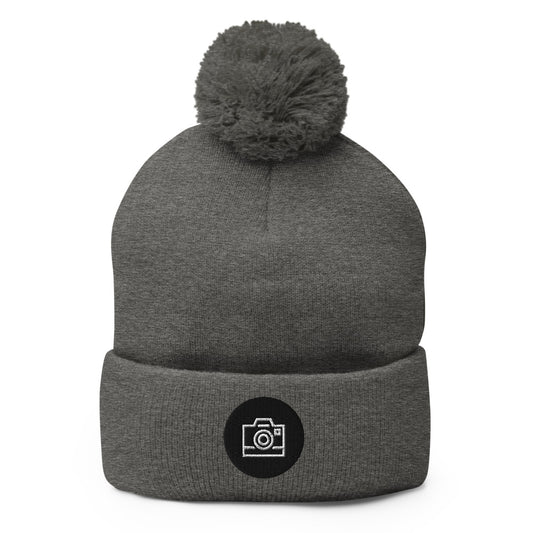 Camera Pom-Pom Beanie