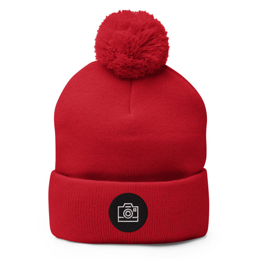 Camera Pom-Pom Beanie